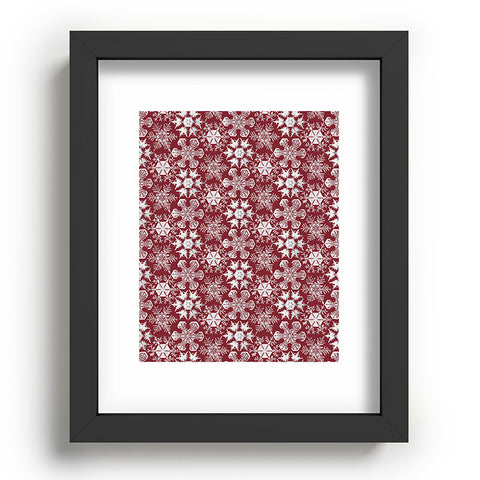 Belle13 Lots of Snowflakes on Red Recessed Framing Rectangle