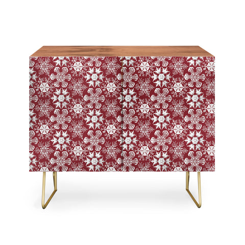 Belle13 Lots of Snowflakes on Red Credenza
