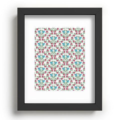 Belle13 Love and Peace floral bird pattern Recessed Framing Rectangle
