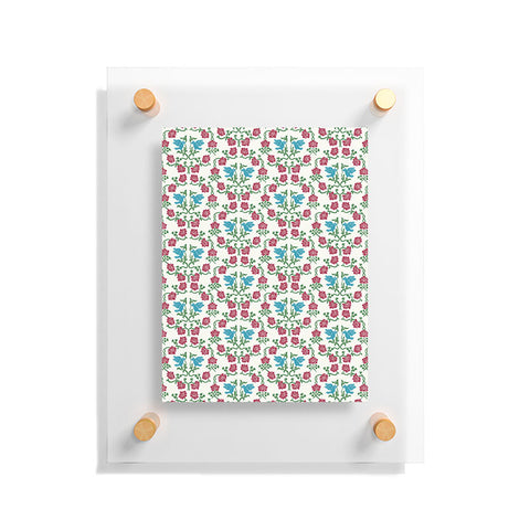 Belle13 Love and Peace floral bird pattern Floating Acrylic Print