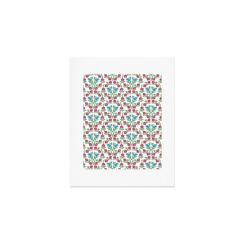 Belle13 Love and Peace floral bird pattern Art Print