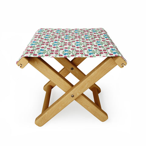 Belle13 Love and Peace floral bird pattern Folding Stool