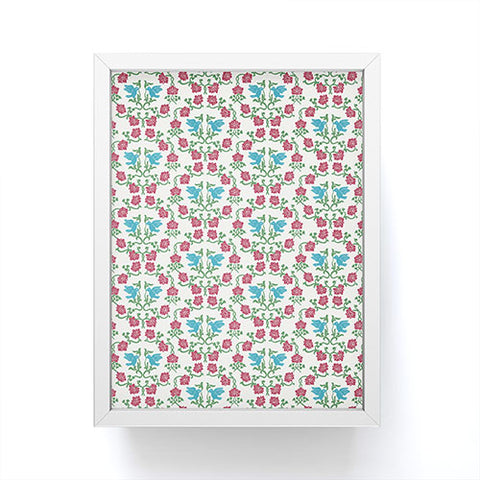 Belle13 Love and Peace floral bird pattern Framed Mini Art Print