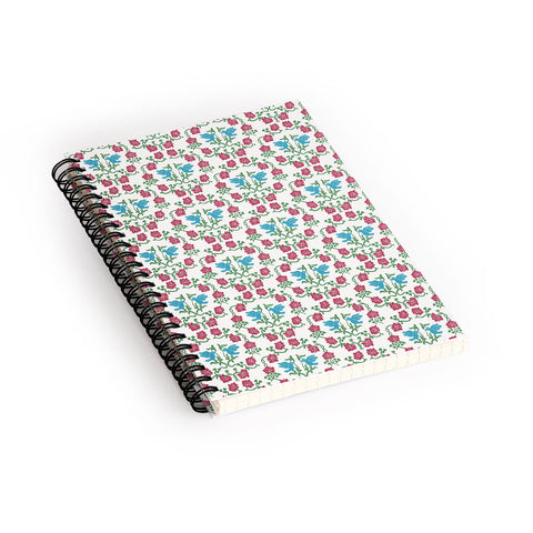 Belle13 Love and Peace floral bird pattern Spiral Notebook
