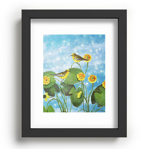 Belle13 Love Chirp on Water Lilies Recessed Framing Rectangle