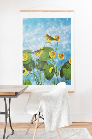 Belle13 Love Chirp on Water Lilies Art Print And Hanger