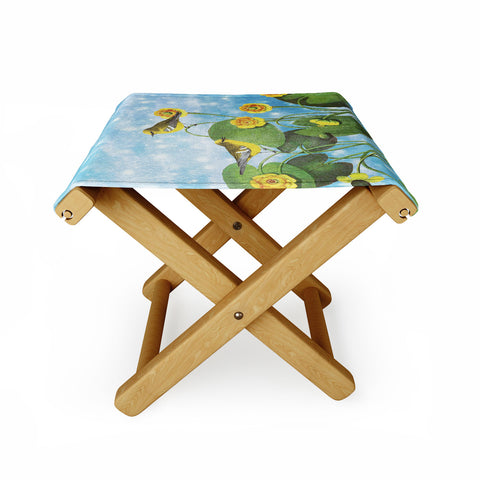 Belle13 Love Chirp on Water Lilies Folding Stool