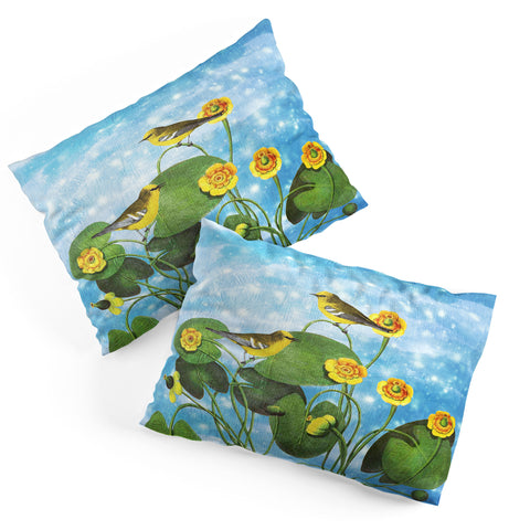 Belle13 Love Chirp on Water Lilies Pillow Shams