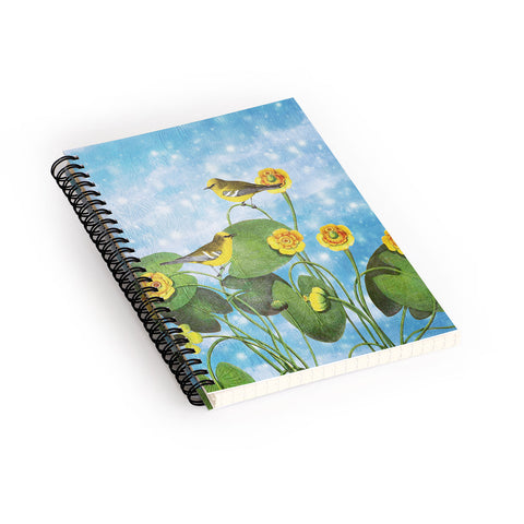 Belle13 Love Chirp on Water Lilies Spiral Notebook