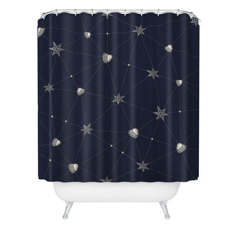 Belle13 Love Constellation Shower Curtain