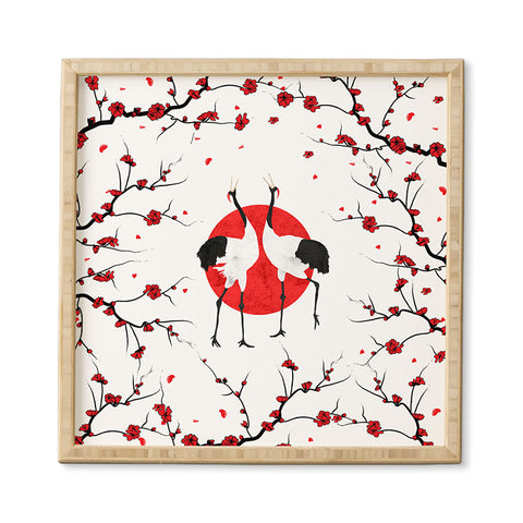 Belle13 Love Dance Of Japanese Cranes Framed Wall Art
