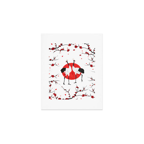 Belle13 Love Dance Of Japanese Cranes Art Print