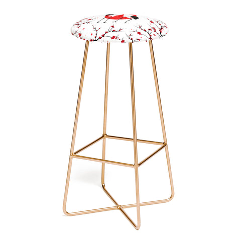 Belle13 Love Dance Of Japanese Cranes Bar Stool