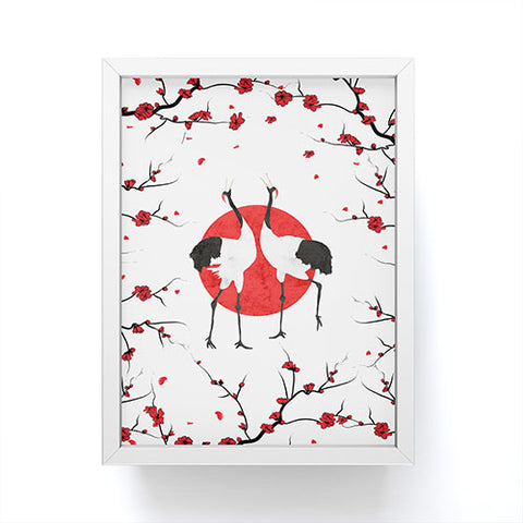 Belle13 Love Dance Of Japanese Cranes Framed Mini Art Print