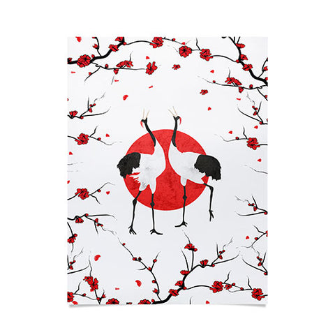 Belle13 Love Dance Of Japanese Cranes Poster