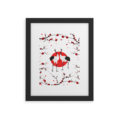Belle13 Love Dance Of Japanese Cranes Framed Art Print