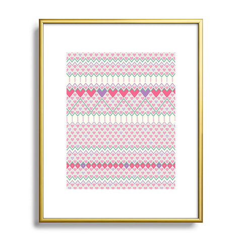 Belle13 Love Pattern Metal Framed Art Print