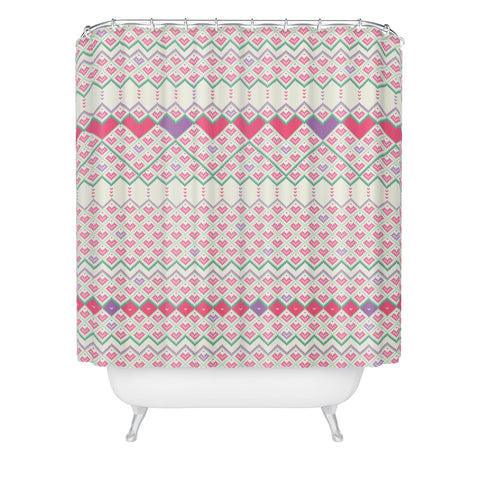 Belle13 Love Pattern Shower Curtain