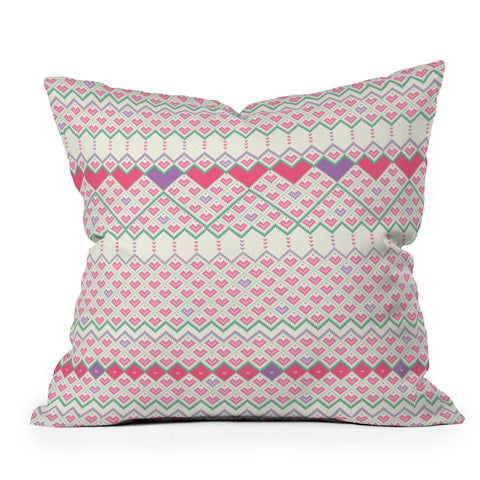 Belle13 Love Pattern Throw Pillow