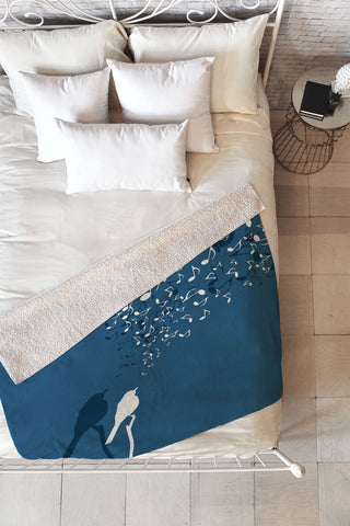 Belle13 Love Song Fleece Throw Blanket