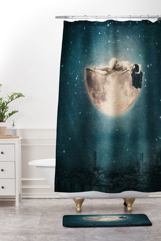 Belle13 Moon Dream Shower Curtain And Mat
