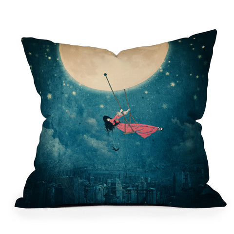 Belle13 Moon Swing Throw Pillow
