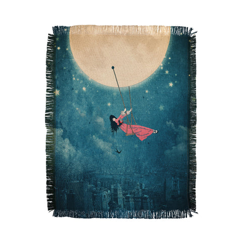 Belle13 Moon Swing Throw Blanket