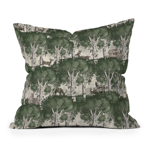 Belle13 My Deer Secret Forest Throw Pillow