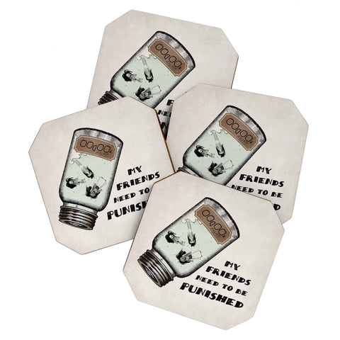 Belle13 My Friends Need To Be Punished Coaster Set
