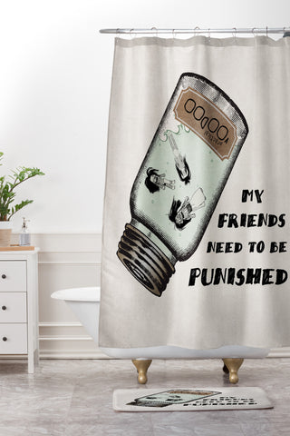 Belle13 My Friends Need To Be Punished Shower Curtain And Mat