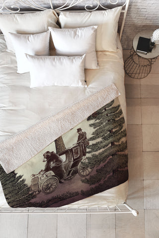 Belle13 My Grandpa Had A Bear Who Had A Squirrel Fleece Throw Blanket