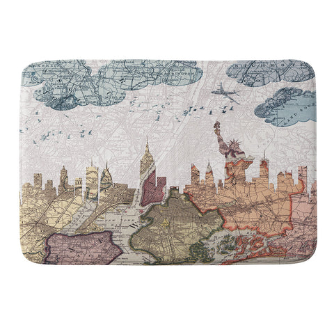 Belle13 New York Skyline Memory Foam Bath Mat