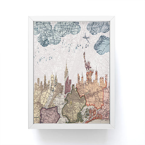 Belle13 New York Skyline Framed Mini Art Print