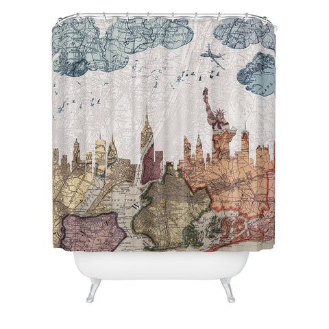 Belle13 New York Skyline Shower Curtain