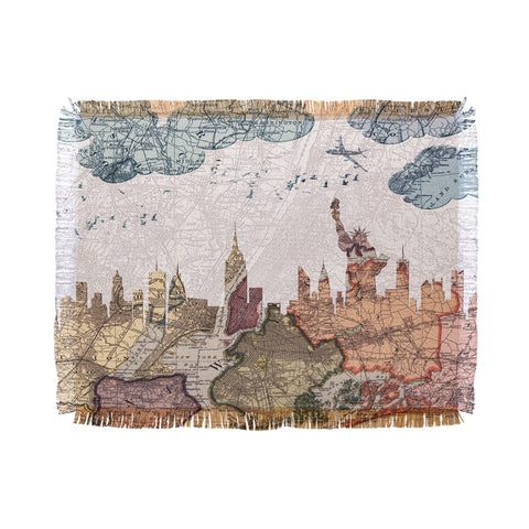 Belle13 New York Skyline Throw Blanket
