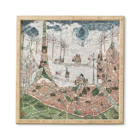 Belle13 Paris Map Under The Paris Sun Framed Wall Art