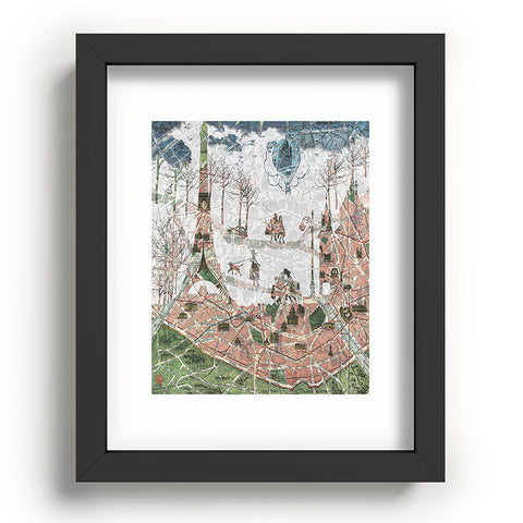 Belle13 Paris Map Under The Paris Sun Recessed Framing Rectangle