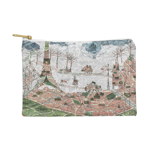 Belle13 Paris Map Under The Paris Sun Pouch