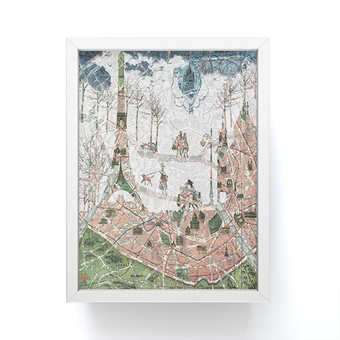 Belle13 Paris Map Under The Paris Sun Framed Mini Art Print