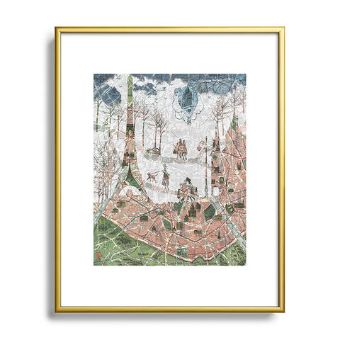Belle13 Paris Map Under The Paris Sun Metal Framed Art Print