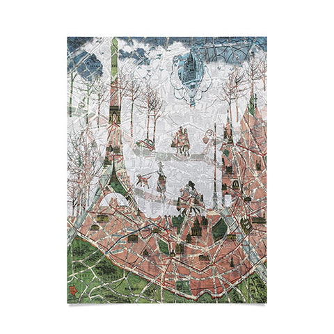 Belle13 Paris Map Under The Paris Sun Poster