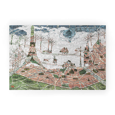 Belle13 Paris Map Under The Paris Sun Welcome Mat
