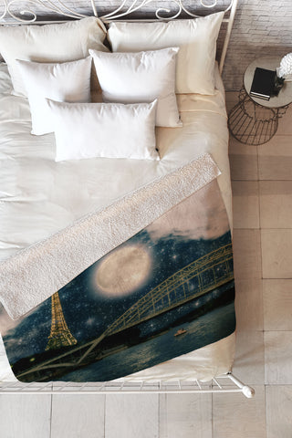 Belle13 Paris Romance Fleece Throw Blanket