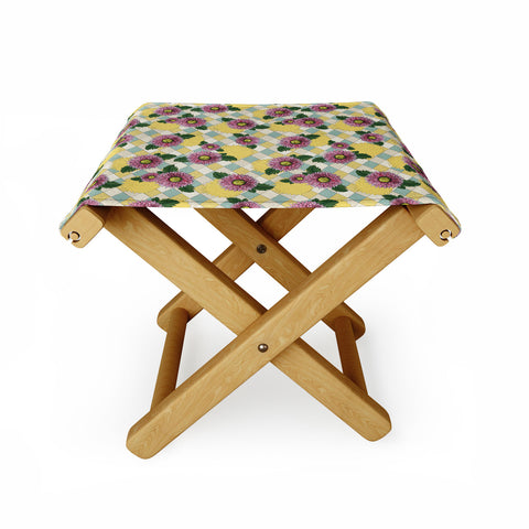 Belle13 Pink Daisies Folding Stool