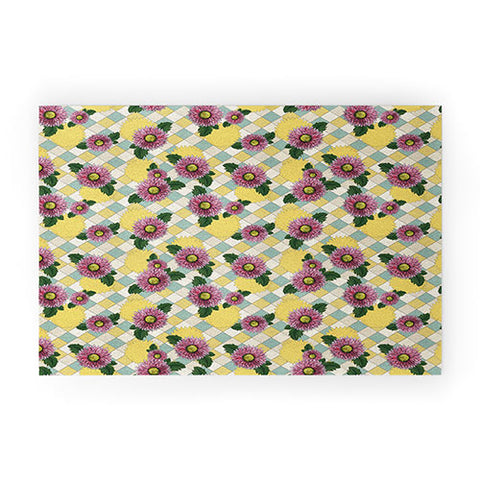 Belle13 Pink Daisies Welcome Mat