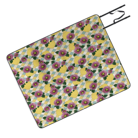 Belle13 Pink Daisies Picnic Blanket