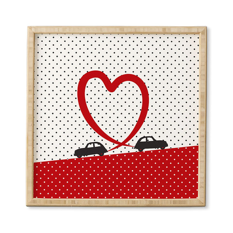 Belle13 Polka Dot Car Love Framed Wall Art