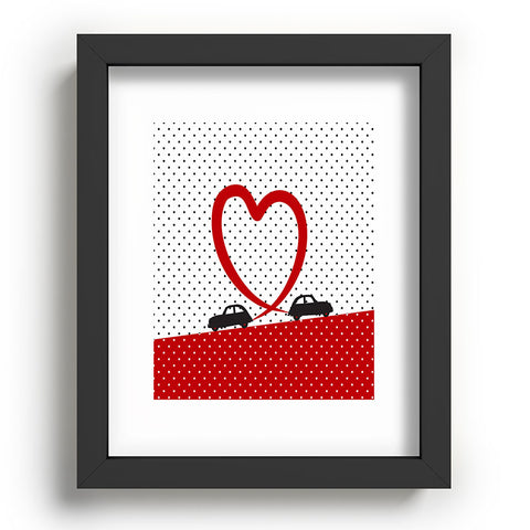 Belle13 Polka Dot Car Love Recessed Framing Rectangle