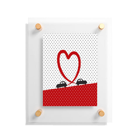 Belle13 Polka Dot Car Love Floating Acrylic Print