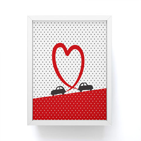 Belle13 Polka Dot Car Love Framed Mini Art Print